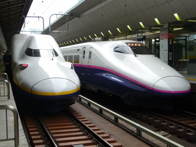 foto_20091108_1240_03.jpg - [de]Immer wieder schön, zwei Shinkansen in Tokyo warten auf die Abfahrt.[en]Two Shinkansen trains waiting for departure.